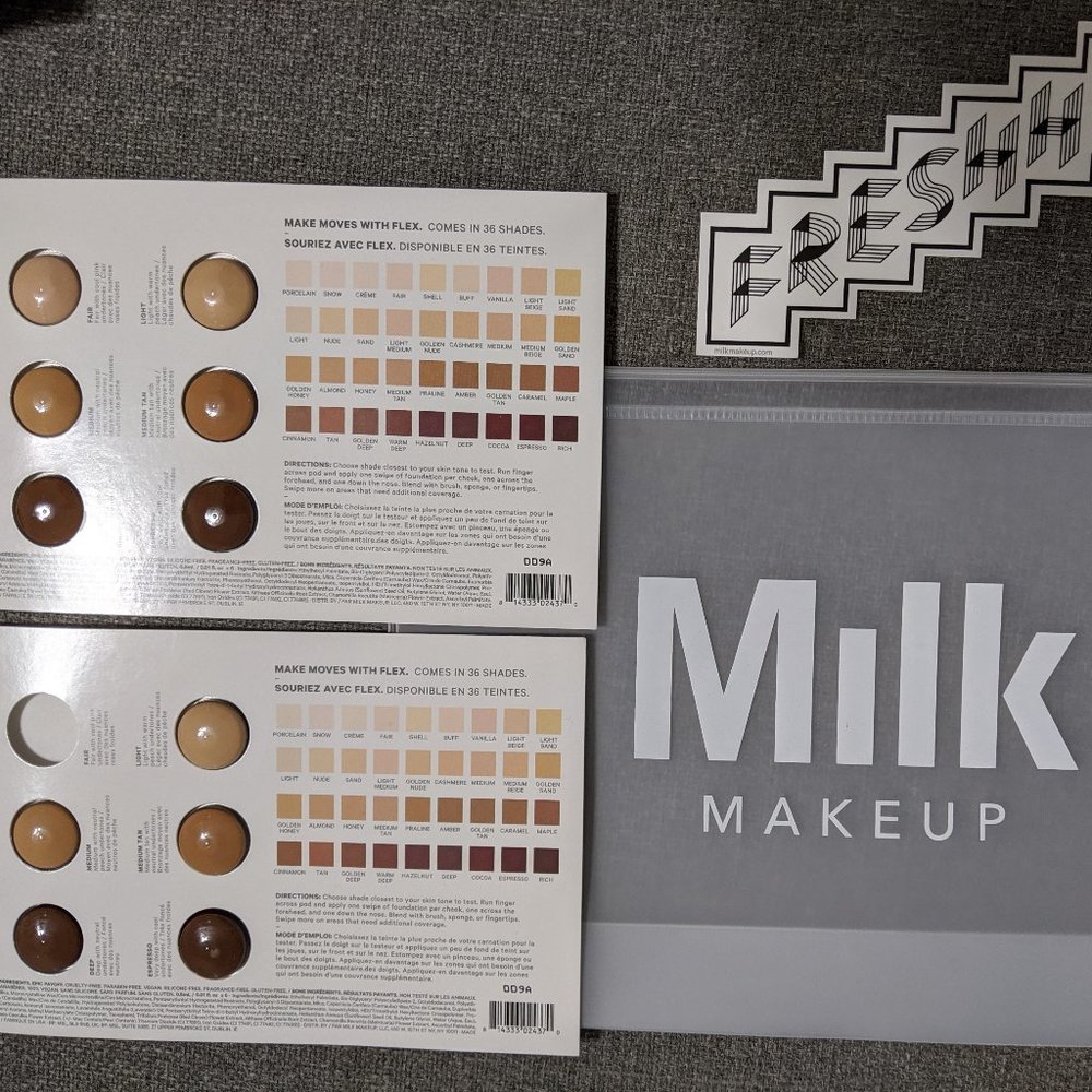 MILK Makeup Flex Foundation Samples Stickers Bag